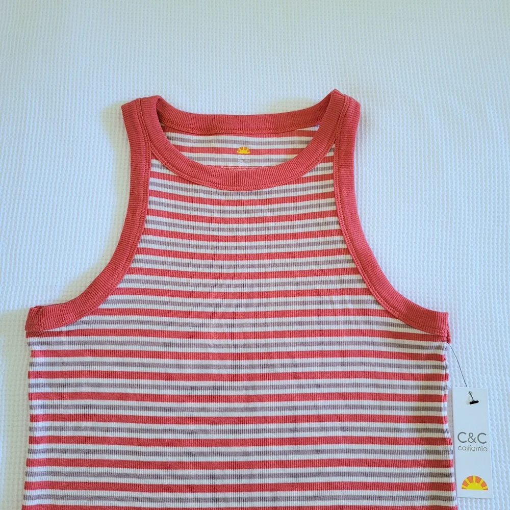 C&C California🌴 Striped Ribbed Tank Top - NWT